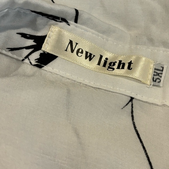 New Light Black and White Sleeveless Top with Bird Print Size 5XL - Picture 6 of 9